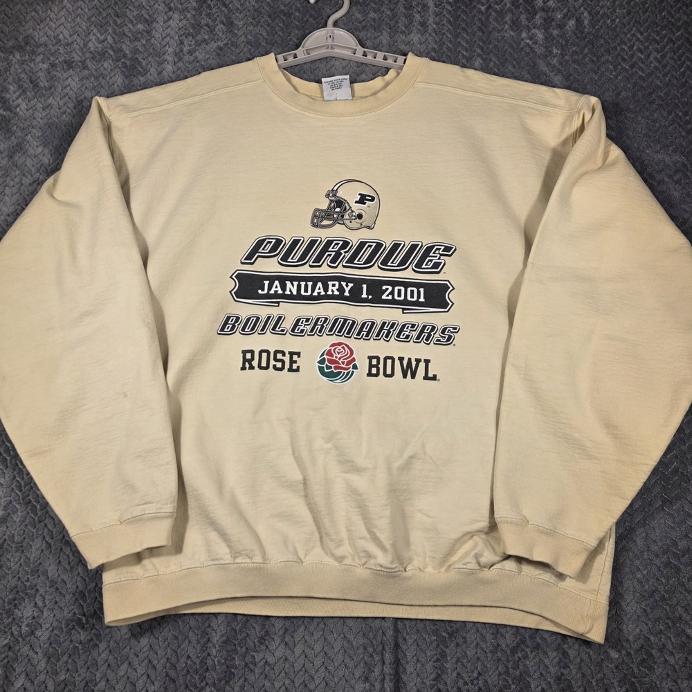 Purdue Boilermakers Rose Bowl 2001 Crewneck Sweatshirt Men's XXL VTG Made In USA